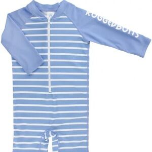 SPRING SALE 🌼 Rugged Butts Rash Guard Swimsuit 3-6 Months Cornflower Blue Stripe